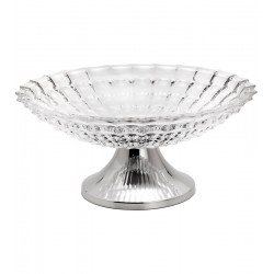 Fruteira 33cm Window de Vidro Com Base Aco Inox